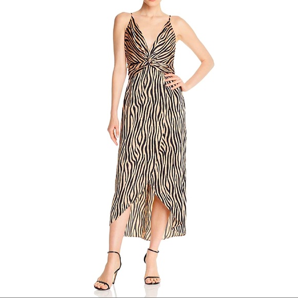 NEW AQUA Twist-Front Zebra Print Dress - Picture 1 of 4